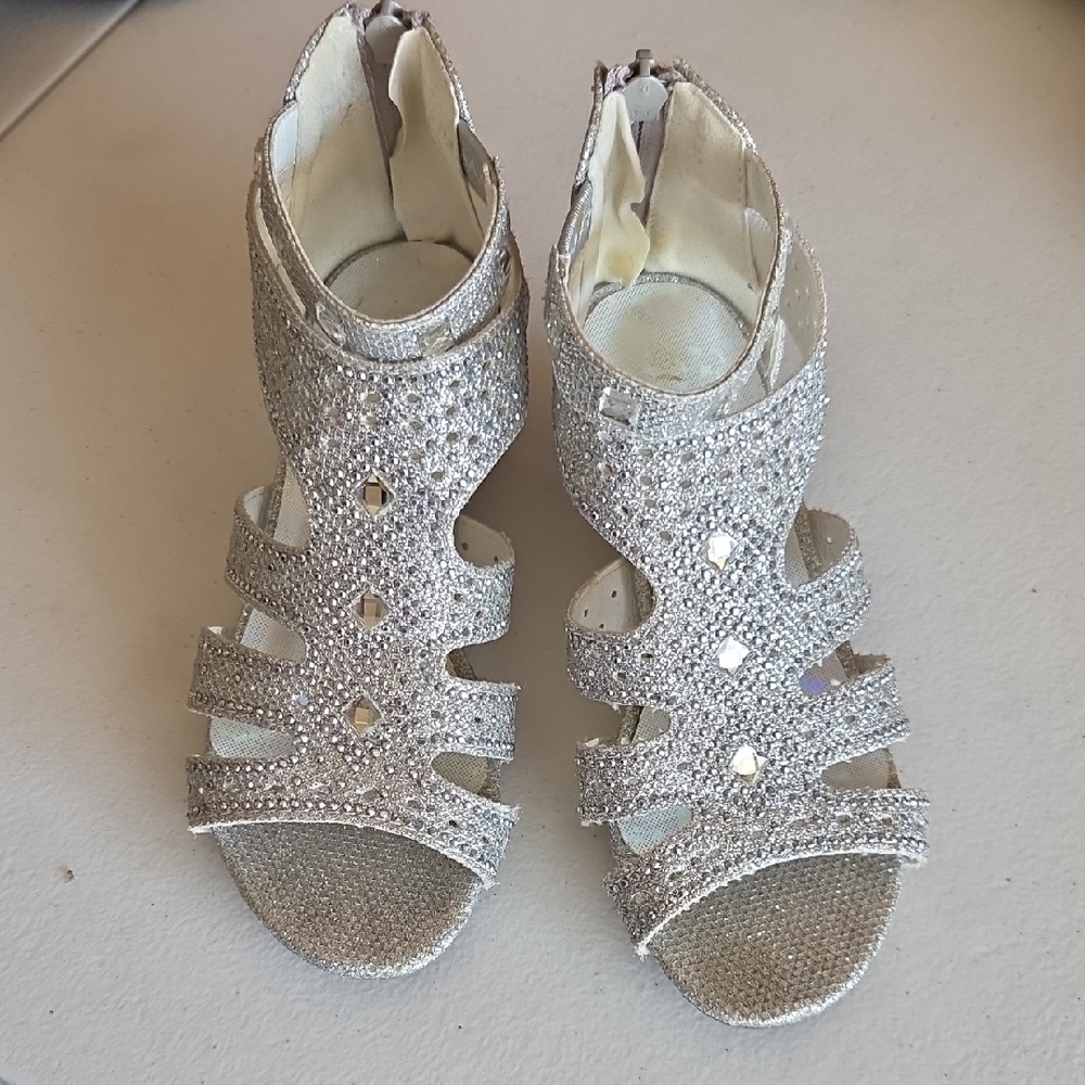 Silver Strappy Girls Sandals